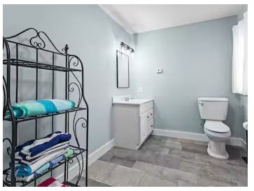Bathroom remodel with new vanity and tile