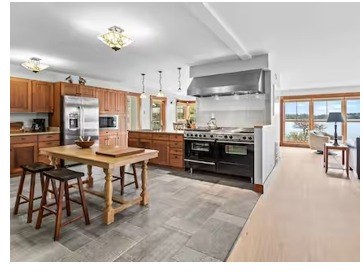 Hartley remodeled kitchen with pro range and water views